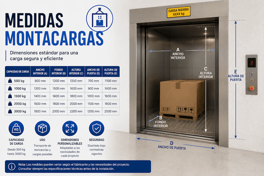 Medidas de un montacargas: dimensiones según el tipo y el uso